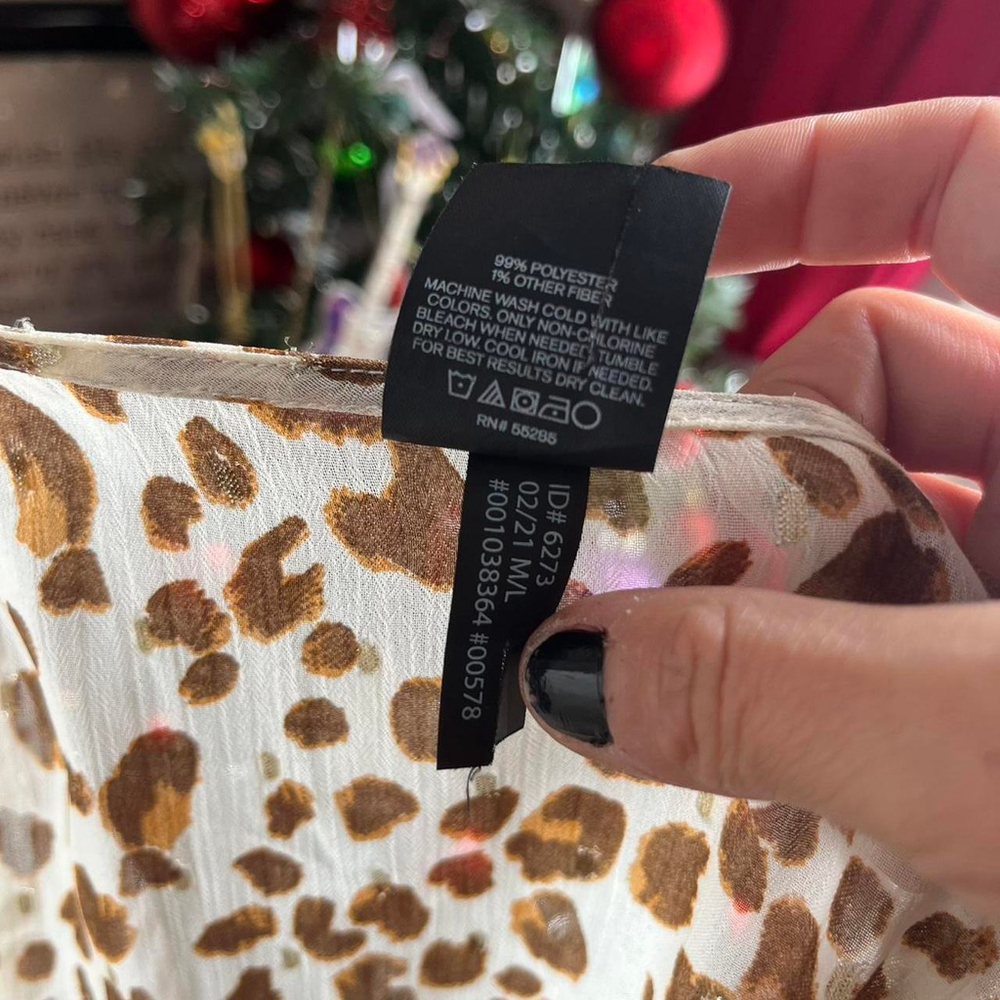 Tan and brown leopard print long kimono with ruffle trim #boho #retro - Picture 5 of 5